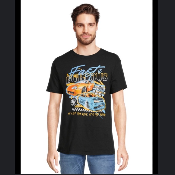 Universal Fast & Furious Black/ Blue Tee Shirt Short Sleeve Men’s L - Picture 7 of 7